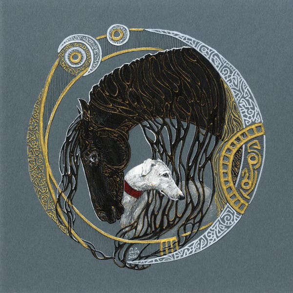 Greyhounds: Black And White by Fefa Koroleva