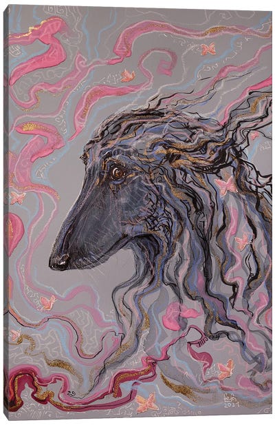Kassy Canvas Art Print - Greyhound Art