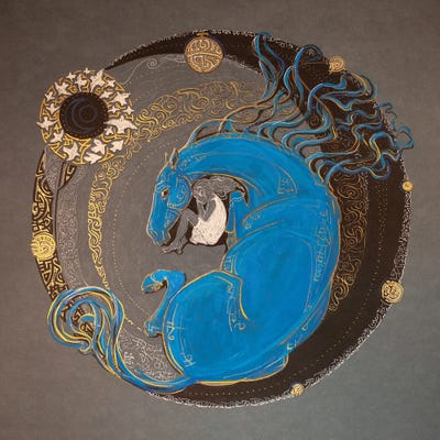 Guarding A Dream by Fefa Koroleva framed canvas print