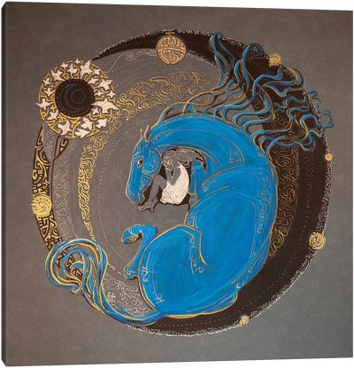 Guarding A Dream Canvas Art Print - Crescent Moon Art