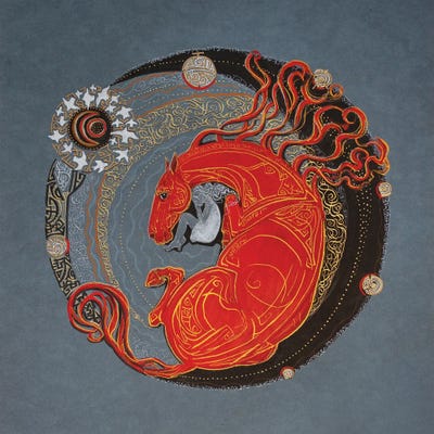 Guarding A Dream (Red) by Fefa Koroleva framed canvas print