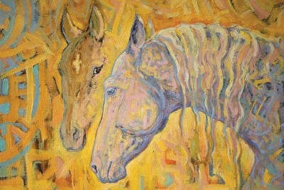 A Talk With Light by Fefa Koroleva framed canvas print