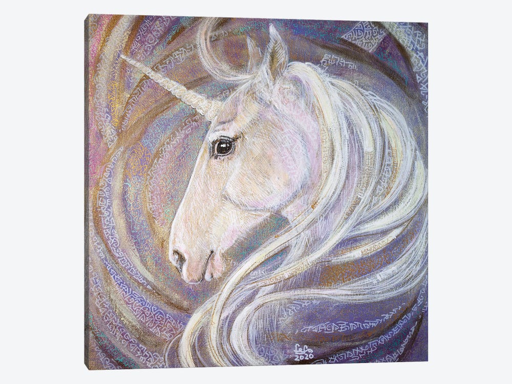 White Unicorn by Fefa Koroleva 1-piece Canvas Artwork