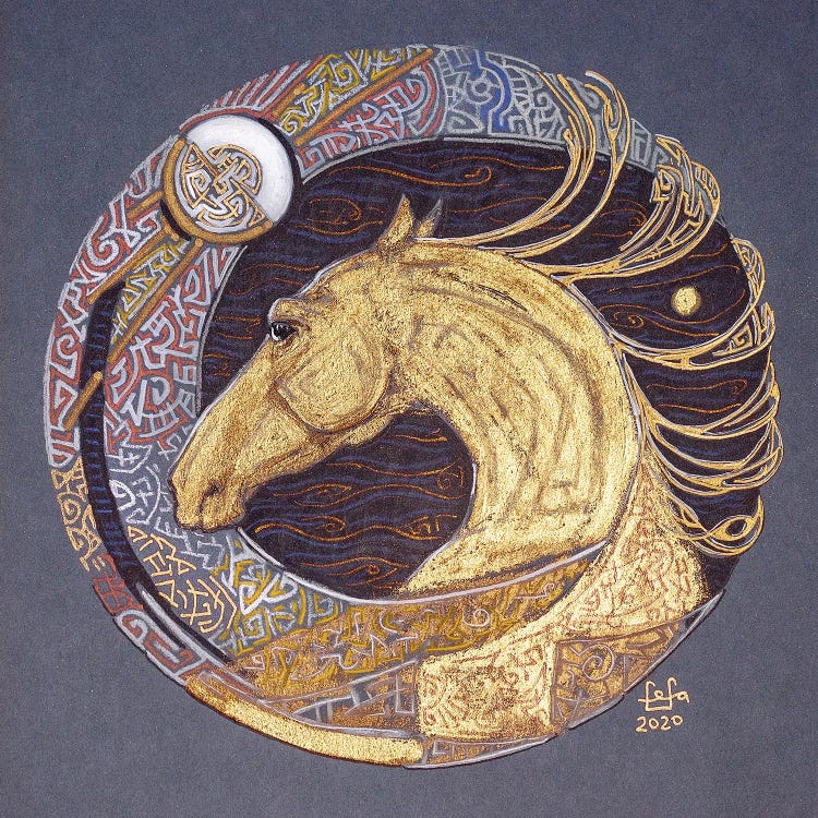 Golden Dea by Fefa Koroleva wall art