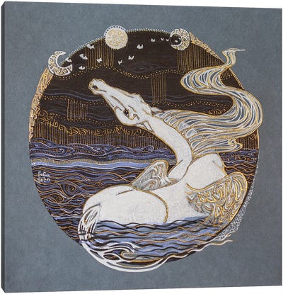 Freedom. Night Of The Third Moon Canvas Art Print - Pegasus Art