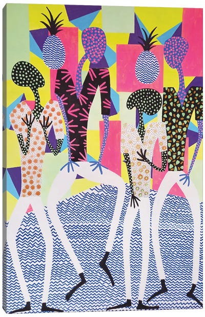 Pineapple Dance Party I Canvas Art Print - Frantisek Florian