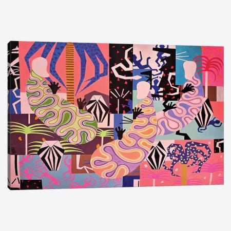 Pink Abstract Party Canvas Print #FFL105} by Frantisek Florian Canvas Artwork