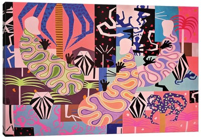 Pink Abstract Party Canvas Art Print - Frantisek Florian
