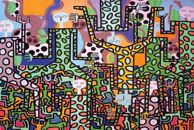 Wild Night Out IV by Frantisek Florian framed canvas print