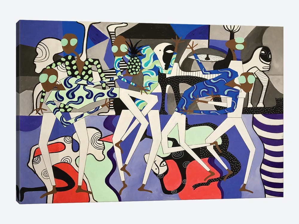 Abstract Dancing Figures III by Frantisek Florian 1-piece Canvas Print