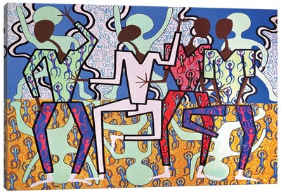 Joyous Dancing Figures VII Canvas Art Print - Frantisek Florian