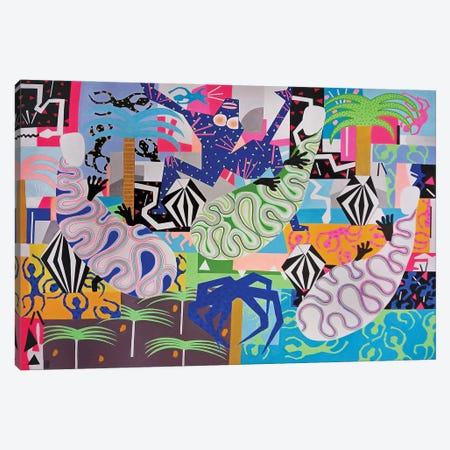 Abstract Palm Party V Canvas Print #FFL119} by Frantisek Florian Canvas Artwork