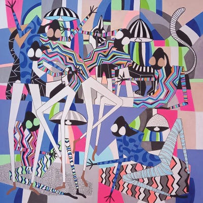 Social Dance Floor V by Frantisek Florian framed canvas print