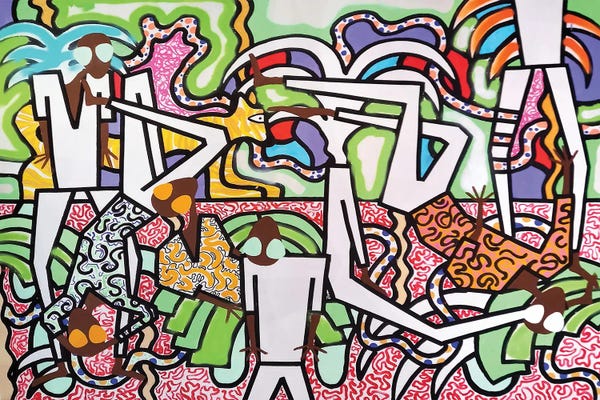 Frantisek Florian: Tropical Abstract with Palms by Frantisek Florian