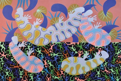 Abstract Sleepers V by Frantisek Florian framed canvas print