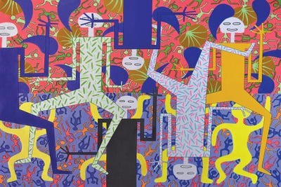 Tropical Dance Party IV by Frantisek Florian framed canvas print