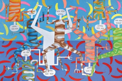 Wild Night Out VII by Frantisek Florian framed canvas print