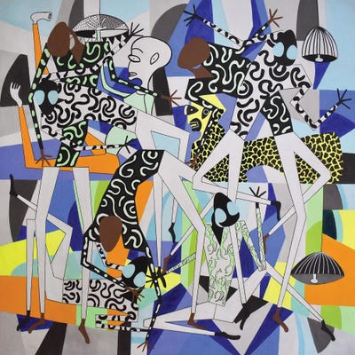 Joyous Dancing Figures XII by Frantisek Florian metal wall art