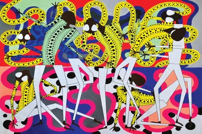 Funky Abstract II by Frantisek Florian framed canvas print