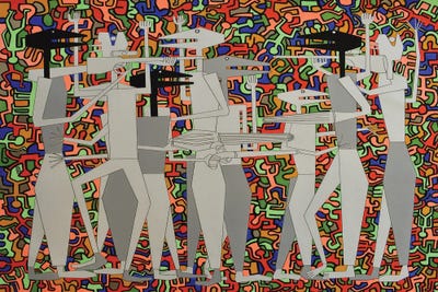 Abstract Reptiles VI by Frantisek Florian framed canvas print