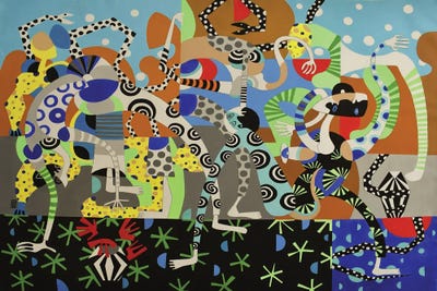 Funky Dancing Figures XIV by Frantisek Florian metal wall art