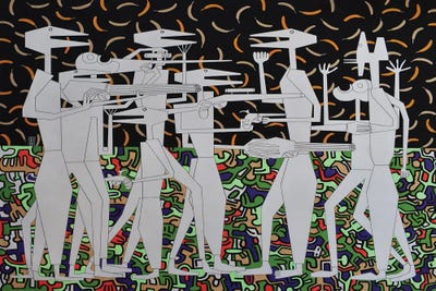 Abstract Reptiles VIII by Frantisek Florian framed canvas print