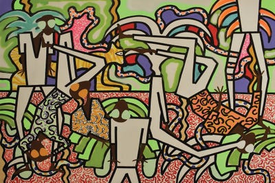 Tropical Abstract With Palms by Frantisek Florian canvas print