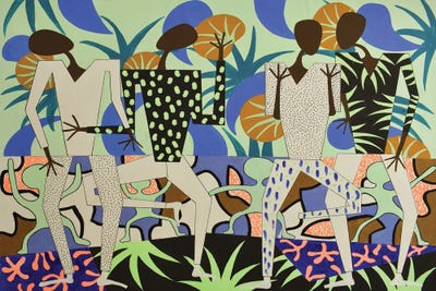 Joyous Dancing Figures IV by Frantisek Florian framed canvas print