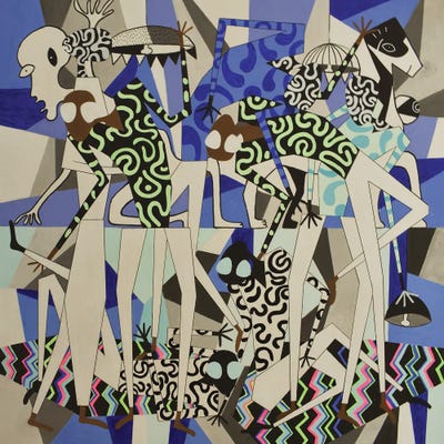 Funky Dancing Figures VIII by Frantisek Florian canvas print