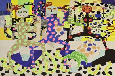 Cheerful Abstract Figures III by Frantisek Florian framed canvas print