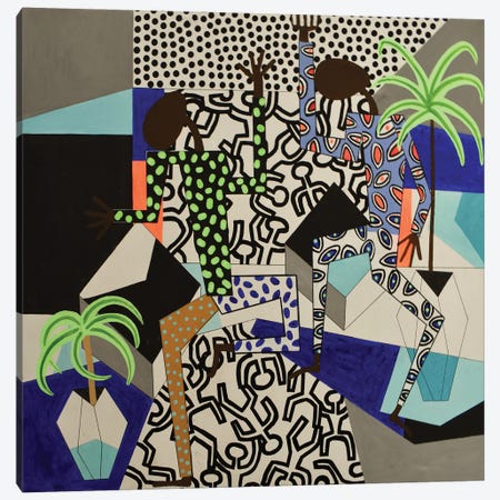 Haring Inspired Dance Party III Canvas Print #FFL229} by Frantisek Florian Canvas Art