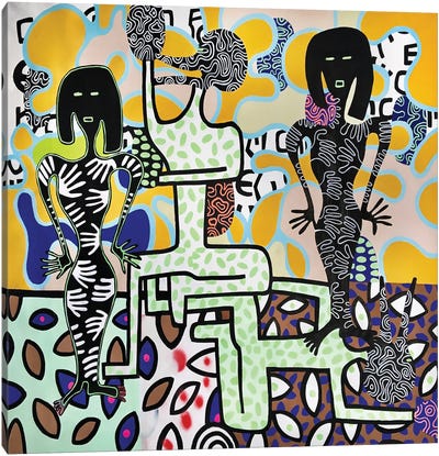 Abstract Party Women I Canvas Art Print - Frantisek Florian