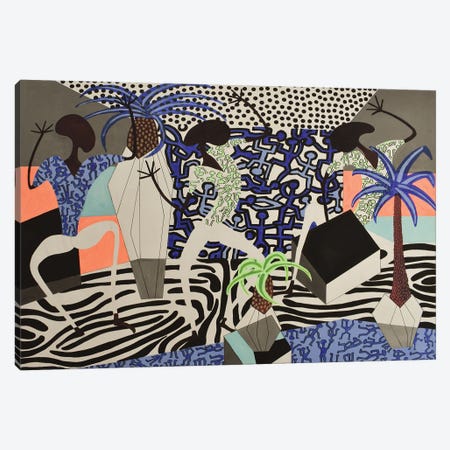 Haring Inspired Dance Party V Canvas Print #FFL235} by Frantisek Florian Canvas Wall Art
