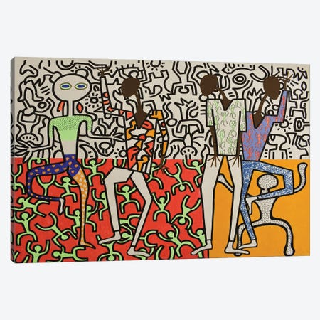 Harring Inspired Dance Party I Canvas Print #FFL236} by Frantisek Florian Canvas Artwork