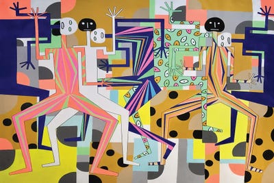 Funky Dancing Figures IV by Frantisek Florian canvas print