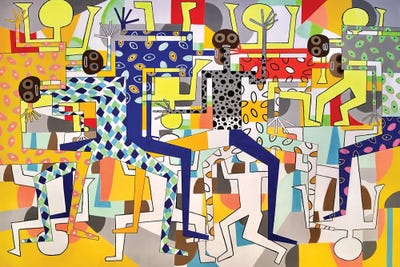 Funky Dancing Figures V by Frantisek Florian canvas print