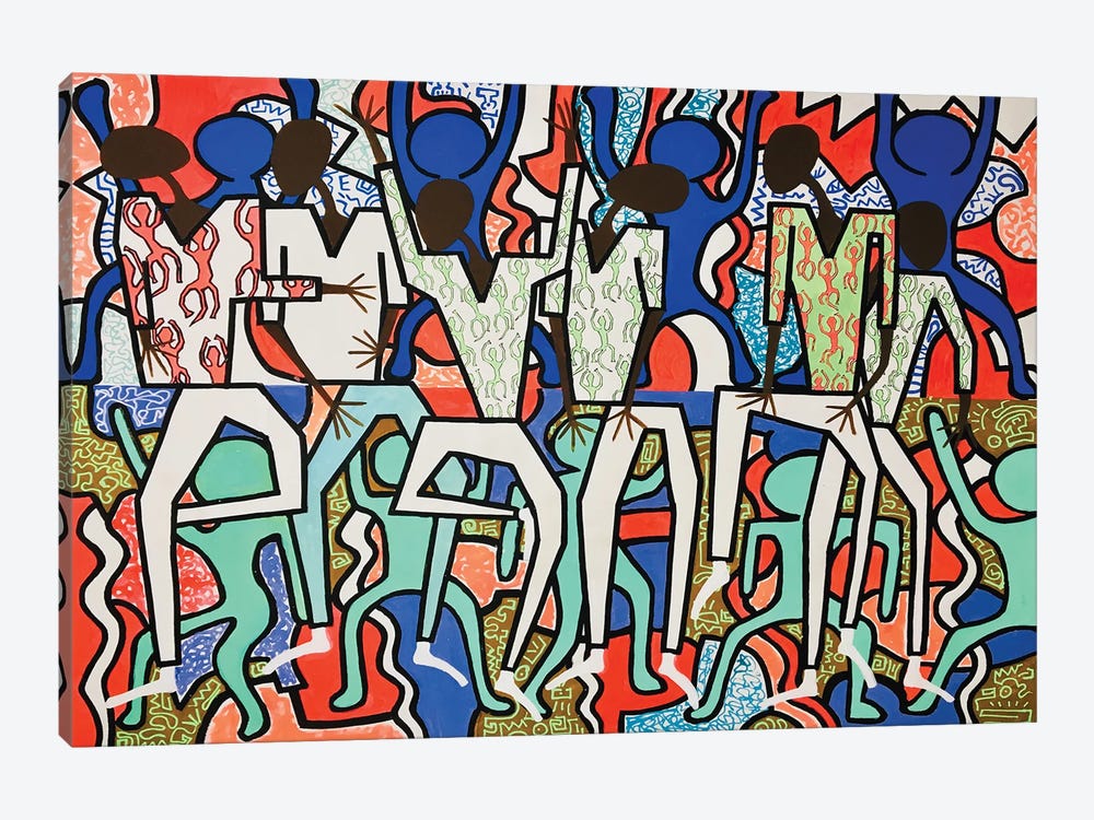 Joyous Dancing Figures II by Frantisek Florian 1-piece Canvas Wall Art