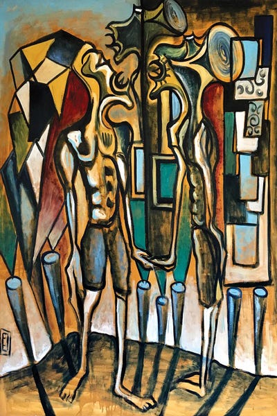 Funky Abstract XI by Frantisek Florian framed canvas print