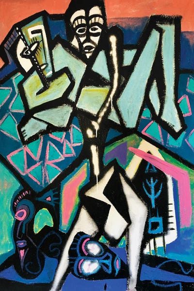 Funky Abstract XVII by Frantisek Florian framed canvas print