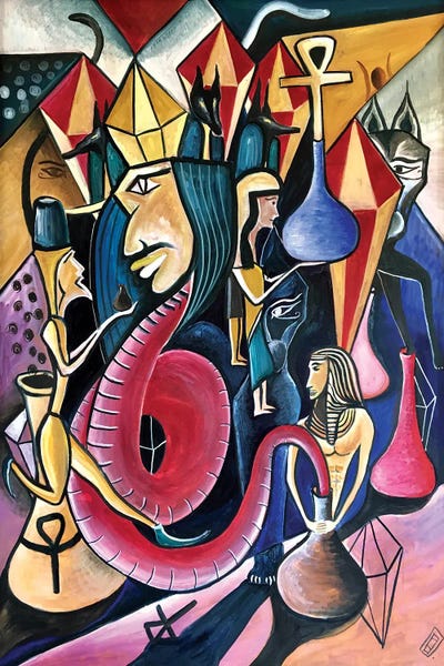 Abstract Inspired by Egyption Motives by Frantisek Florian canvas print