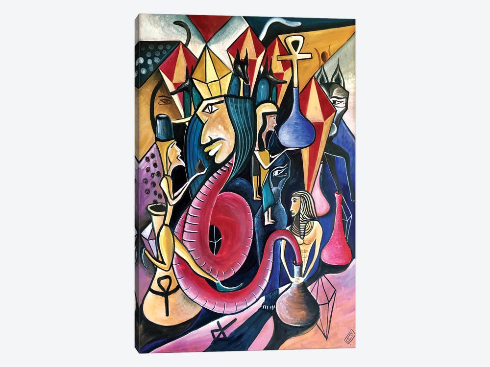 Abstract Inspired by Egyption Motives by Frantisek Florian 1-piece Canvas Print