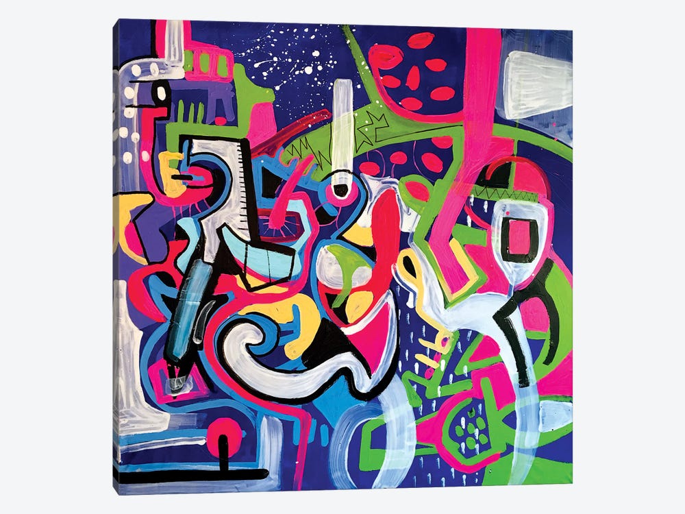 Colorful Abstract Shapes I by Frantisek Florian 1-piece Canvas Print