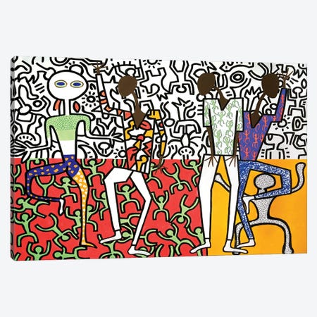Harring Inspired Dance Party I Canvas Print #FFL79} by Frantisek Florian Canvas Art