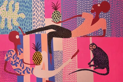 Pink Monkey Party by Frantisek Florian canvas print