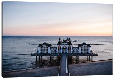 The Pier At Sunset Canvas Art Print - Fabian Fortmann