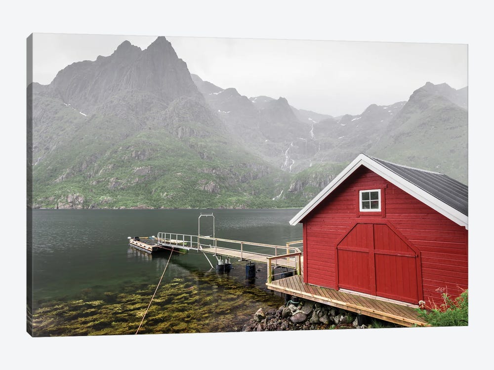 Red Boathouse by Fabian Fortmann 1-piece Canvas Print