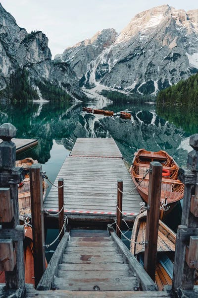 Boats Of Lago Di Braies by Fabian Fortmann canvas print