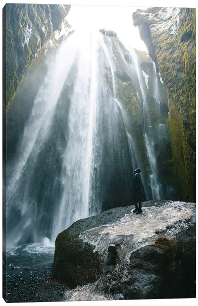 Inside The Waterfall - Iceland Canvas Art Print - Fabian Fortmann