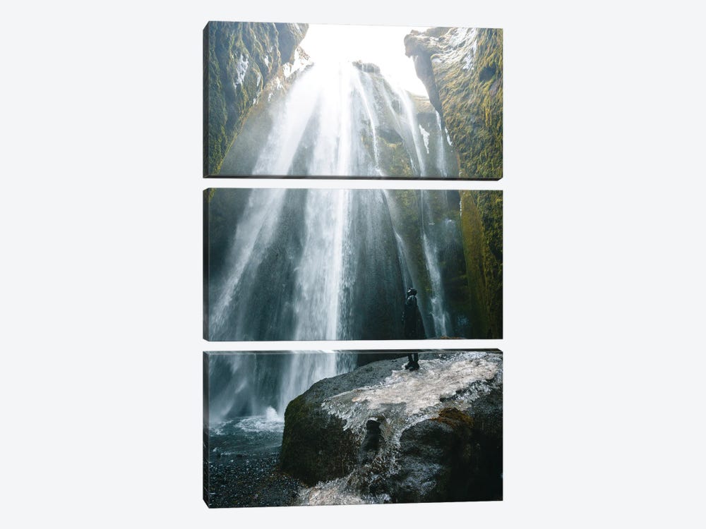 Inside The Waterfall - Iceland by Fabian Fortmann 3-piece Canvas Art