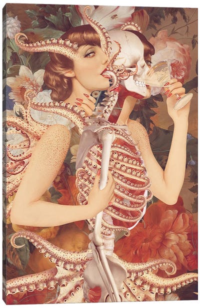 Succubus Canvas Art Print - Skeleton Art